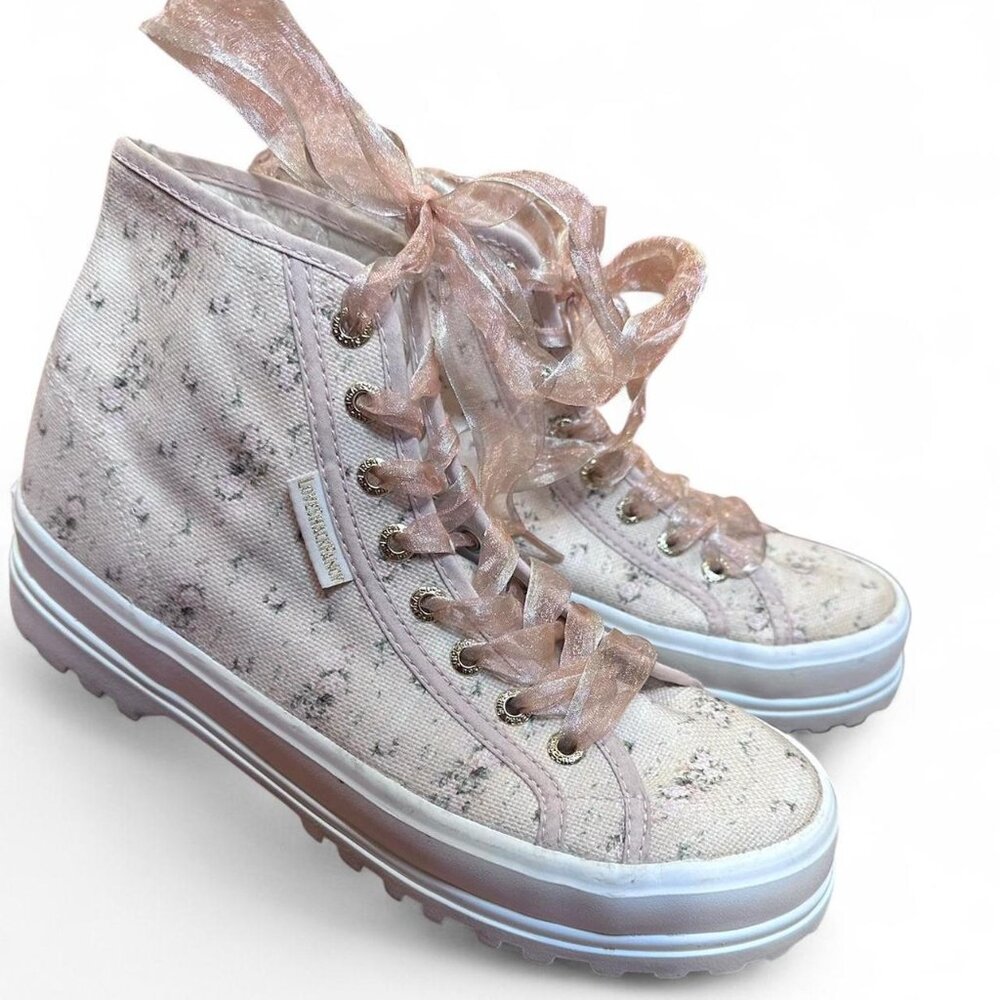 Superga x LoveShackFancy Alpina Lugsole Shoes - Porcelain Blush NWT Superga